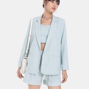 Áo Blazer dài tay màu xanh ảnh 3 - 300