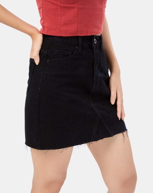 Mini Denim Skirt màu đen ảnh 2