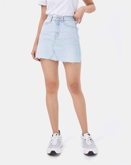 Mini Denim Skirt màu xanh nhạt ảnh 2