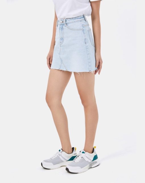 Mini Denim Skirt màu xanh nhạt ảnh 4