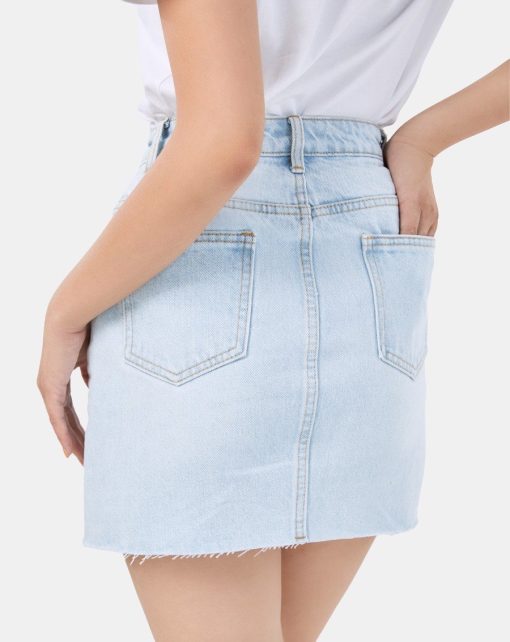 Mini Denim Skirt màu xanh nhạt ảnh 5