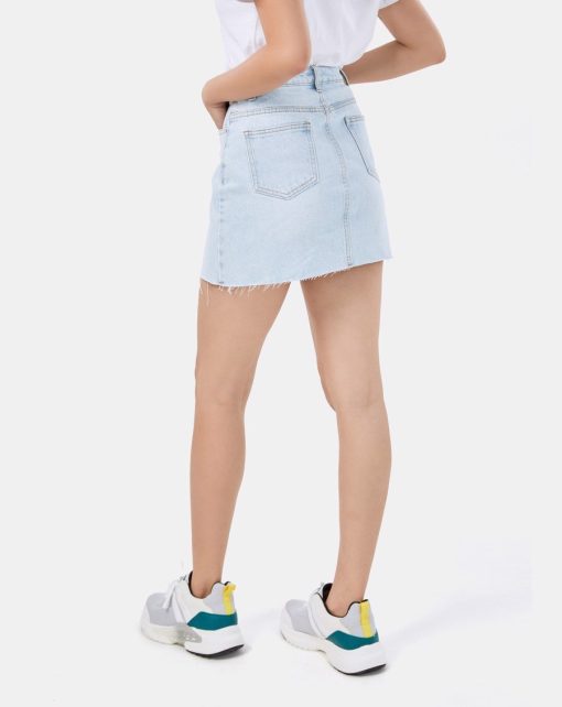 Mini Denim Skirt màu xanh nhạt ảnh 6