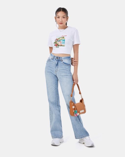 Quần Straight Leg Jeans màu xanh nhạt