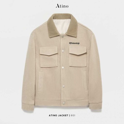 Áo khoác Jacket nhung tăm 2 lớp Nam ATINO Hàn Quốc AD3.8101 màu be