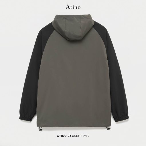 Lưng Áo khoác gió nam trơn ATINO chất liệu vải gió mũ hoodie AG2.8989