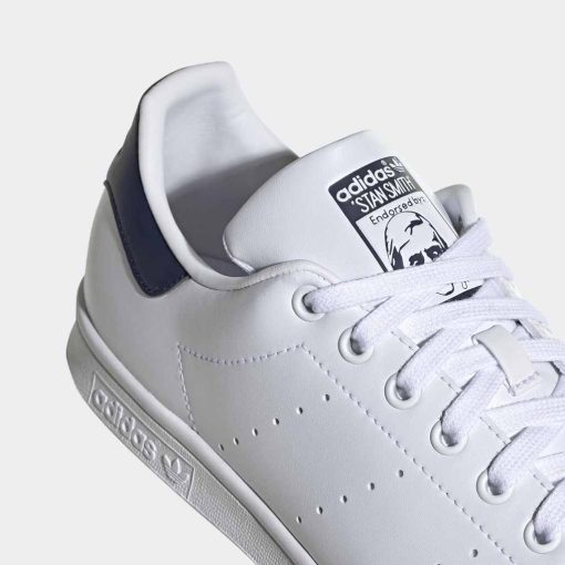 Lưỡi gà Giày Adidas Stan Smith trắng gót xanh navy FX550 – Chính hãng