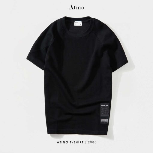 Áo Phông Nam Cộc Tay Cổ Tròn ATINO chất liệu Cotton AP2.2985 màu đen