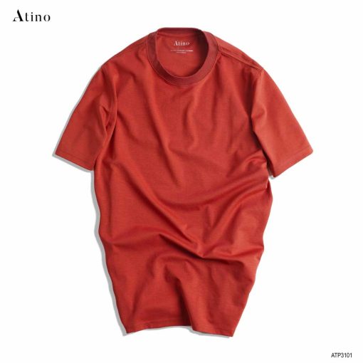 Áo Thun Nam cổ tròn ATINO vải Cotton co giãn ATP3101 màu đỏ