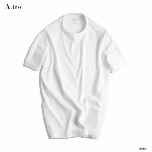 Áo Thun Nam cổ tròn ATINO vải Cotton co giãn ATP3101 màu trắng