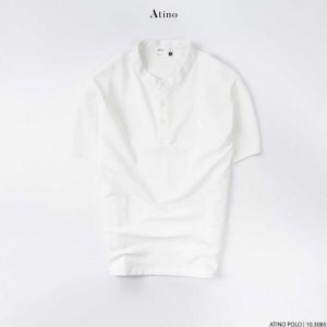 Áo Thun Nam Trơn Cổ Tàu ATINO Chất Liệu Cotton PL11.3085 màu trắng - 300