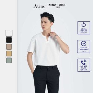 Áo Thun Ngắn Tay Nam Trơn ATINO 100% Cotton AP5.2130