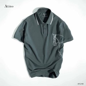 Áo Polo Nam HORSE ATINO thêu hình ngựa tinh tế PL3.3001 màu xanh - 300