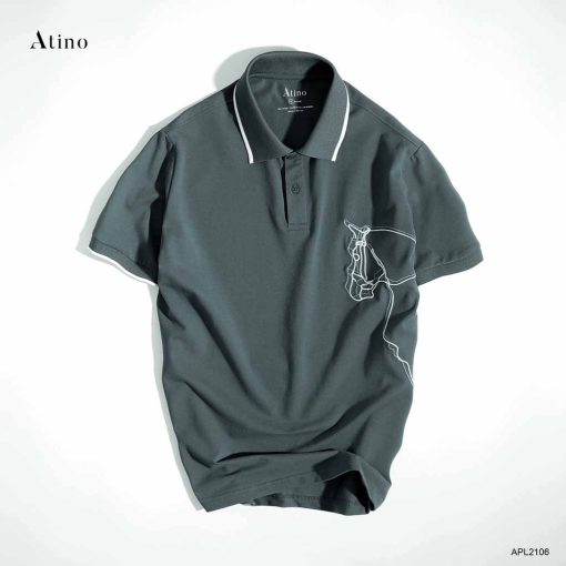 Áo Polo Nam HORSE ATINO thêu hình ngựa tinh tế PL3.3001 màu xanh