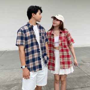 Áo sơ mi cộc tay Nam ATINO vải Cotton Kẻ Sọc SM.L.3.4947