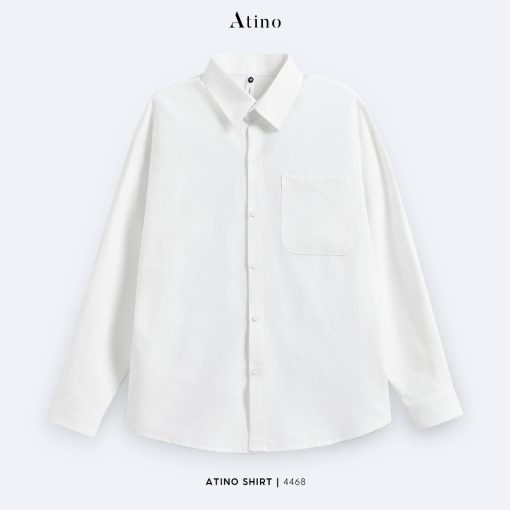 Áo sơ mi dài tay Oxford nam Atino vải cotton SM.L.5.4468 màu trắng