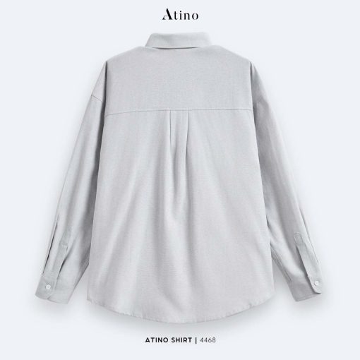 Lưng Áo sơ mi dài tay Oxford nam Atino vải cotton SM.L.5.4468 màu ghi