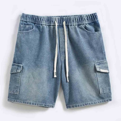 Mặt trước Quần short jean nam xanh đen Atino chất liệu jean cotton QS.L.2.1638