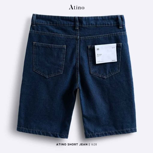 Mông Quần short jean nam xanh Atino chất liệu jean cotton QS.M.1.1628