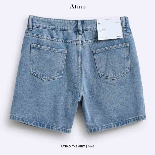 Mông Quần short jean nam xanh đậm Atino chất liệu jean cotton QS.L.2.1649