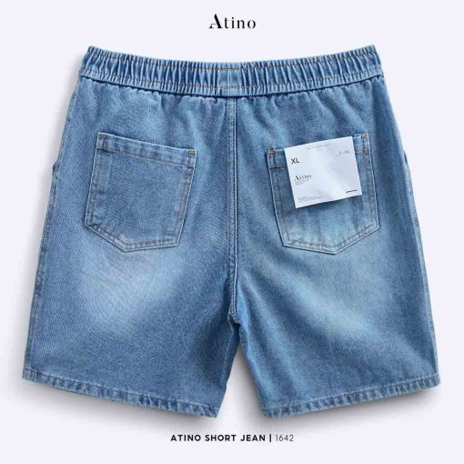 Mông Quần short jean nam xanh Atino chất liệu jean cotton QS.L.2.1643