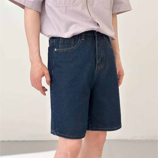 Quần short jean nam xanh Atino chất liệu jean cotton QS.M.1.1628