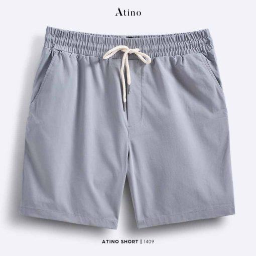 Quần short kaki nam trơn Atino QS12.1409 màu ghi