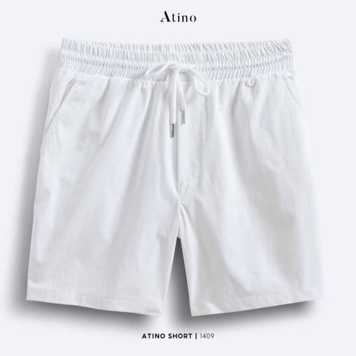 Quần short kaki nam trơn Atino QS12.1409 màu trắng