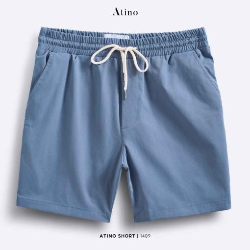 Quần short kaki nam trơn Atino QS12.1409 màu xanh