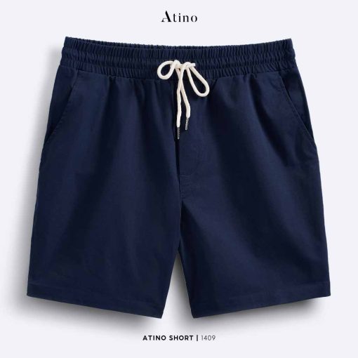 Quần short kaki nam trơn Atino QS12.1409 màu xanh than