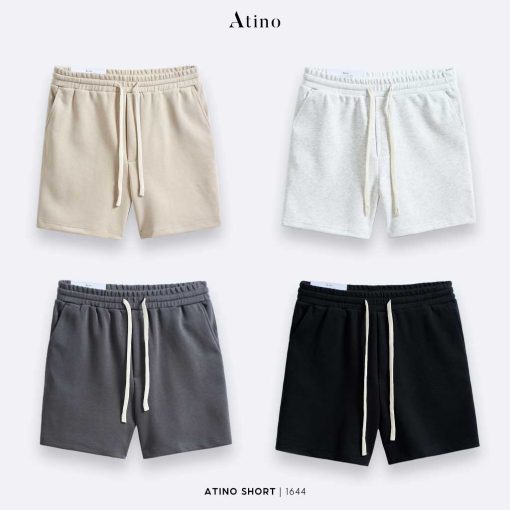 Quần short nam trơn Atino chất liệu cotton dáng trẻ trung L.4.1644