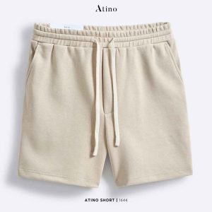 Quần short nam trơn Atino chất liệu cotton dáng trẻ trung L.4.1644 màu be