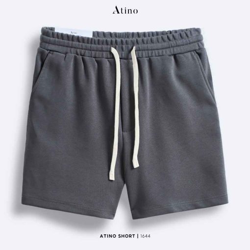 Quần short nam trơn Atino chất liệu cotton dáng trẻ trung L.4.1644 màu ghi đậm