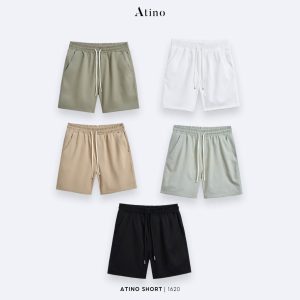 Quần short nam trơn Atino chất liệu kaki L.5.1620