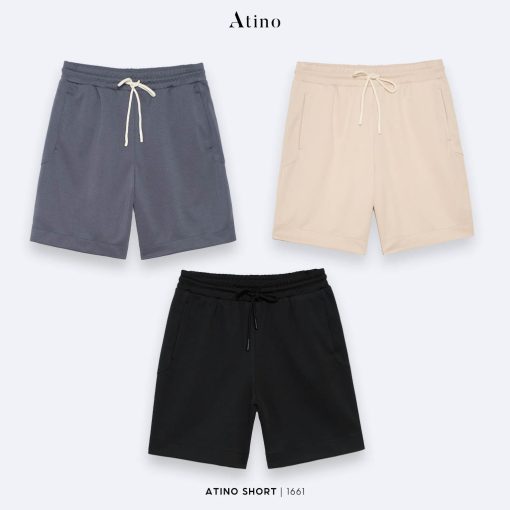 Quần short nam trơn Atino chất liệu polyester L.3.1661