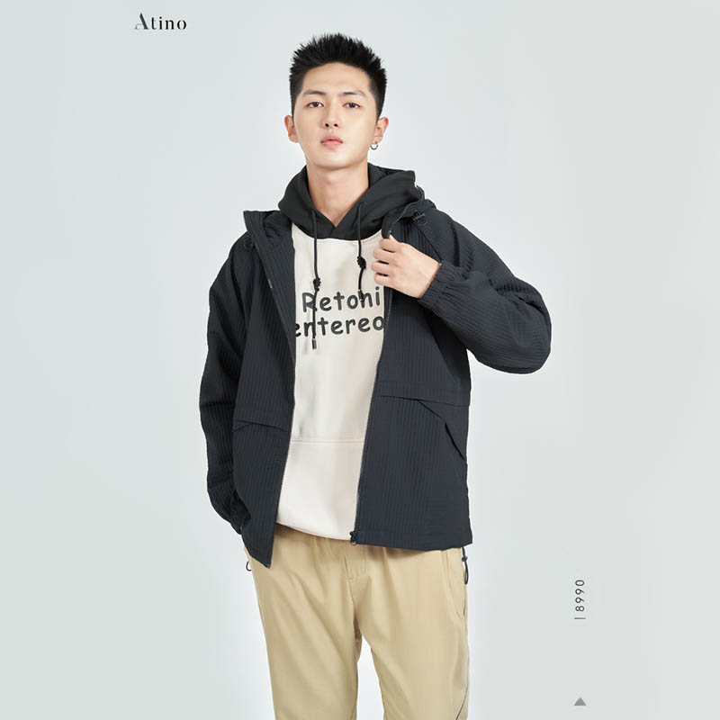 Áo khoác hoodie nam Atino chất liệu nỉ hàn quốc AD3.8990 màu đen