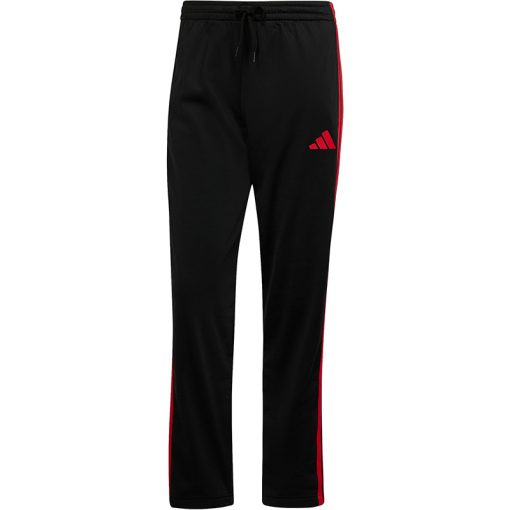 Adidas Men's 3-Stripes Tricot Opem Hem Track Pants Black/Pure Ruby 3