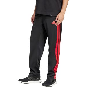 Adidas Men's 3-Stripes Tricot Opem Hem Track Pants Black/Pure Ruby