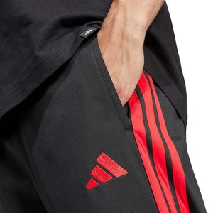 Adidas Men's 3-Stripes Tricot Opem Hem Track Pants Black/Pure Ruby 4 - 300