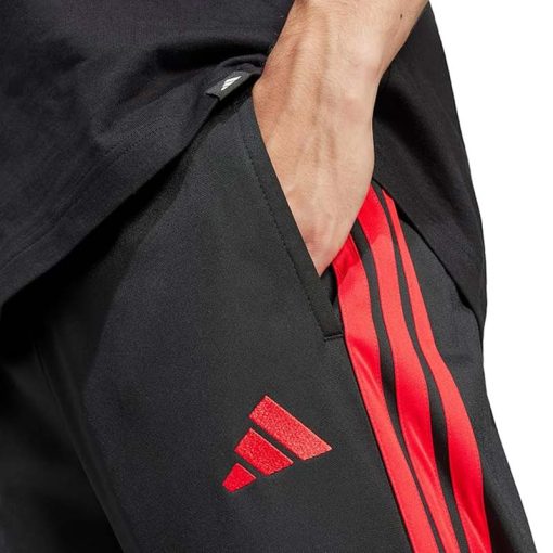 Adidas Men's 3-Stripes Tricot Opem Hem Track Pants Black/Pure Ruby 4