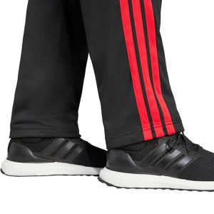 Adidas Men's 3-Stripes Tricot Opem Hem Track Pants Black/Pure Ruby 5 - 300