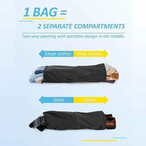 BAGSMART 6 Set Compression Packing Cubes Black - Lightweight Travel Essentials 6