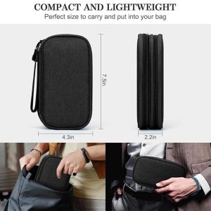 FYY Travel Cable Organizer Pouch Black Electronic Accessories Carry Case Portable Waterproof 2