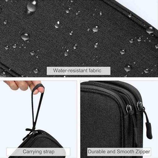 FYY Travel Cable Organizer Pouch Black Electronic Accessories Carry Case Portable Waterproof 4