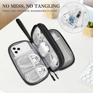 FYY Travel Cable Organizer Pouch Black Electronic Accessories Carry Case Portable Waterproof 5 - 300