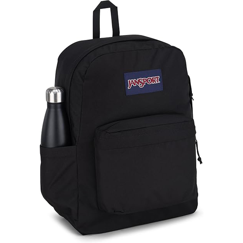 JanSport Superbreak Backpack Black: Water Bottle Bag JanSport Superbreak Backpack Black: Water Bottle Bag