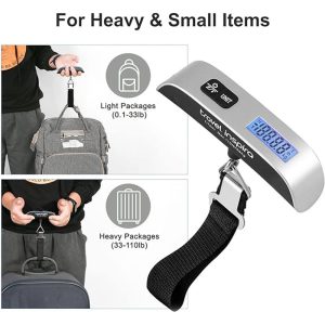 Travel Inspira Luggage Scale Silver, Portable Digital Hanging Luggage Scale 2