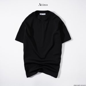 Áo Phông Nam Trơn Cổ Tròn ATINO Form Fitted AP8.2015 màu đen - 300