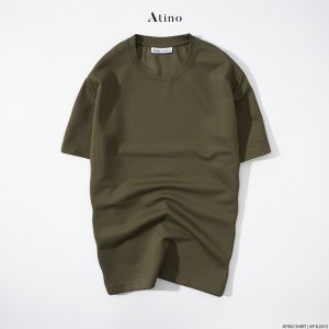 Áo Phông Nam Trơn Cổ Tròn ATINO Form Fitted AP8.2015 màu rêu - 300