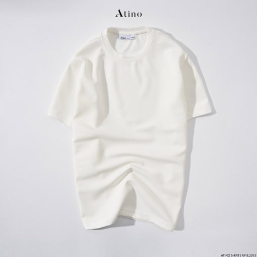 Áo Phông Nam Trơn Cổ Tròn ATINO Form Fitted AP8.2015 màu trắng