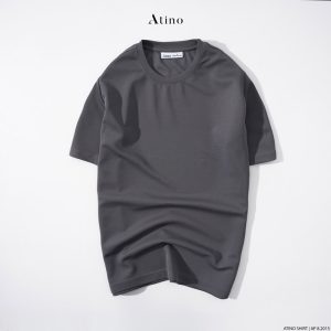 Áo Phông Nam Trơn Cổ Tròn ATINO Form Fitted AP8.2015 màu xám - 300